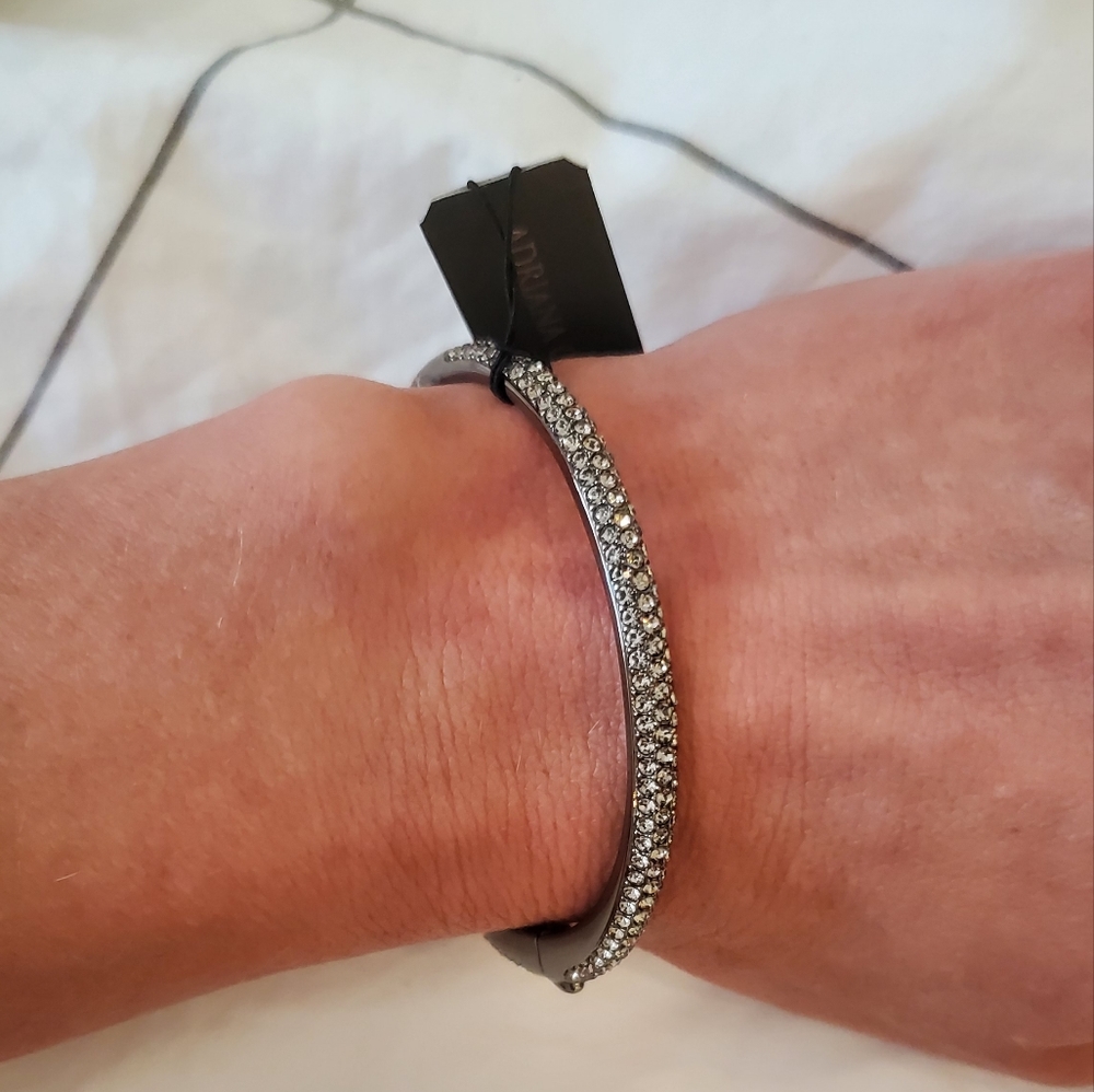 NWT Adriana Orsini Hematite Crystal Pave Bracelet